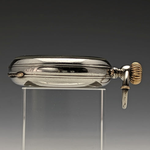 Antique unsigned pocket watch made in France, silver side open face, works well